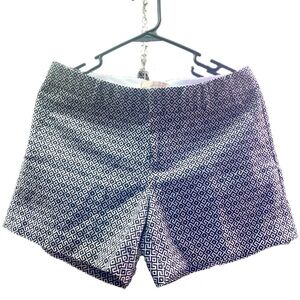 NWT Banana Republic Womens Hampton Shorts Black White Geometric Stretch Pockets